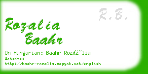 rozalia baahr business card